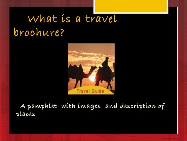 making a travel brochure activity based learning