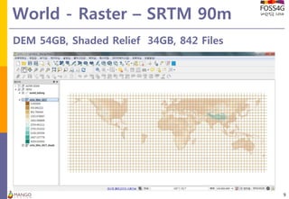 World - Raster – SRTM 90m
9
DEM 54GB, Shaded Relief 34GB, 842 Files
 