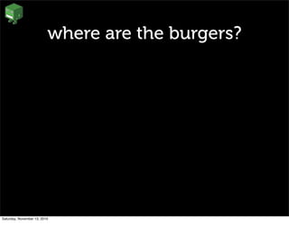 where are the burgers?
Saturday, November 13, 2010
 