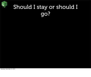 Should I stay or should I
go?
Saturday, November 13, 2010
 