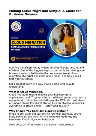 Making Cloud Migration Simple: A Guide for Business Owners | PDF