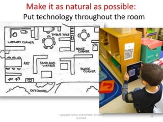 Make it as natural as possible:
Put technology throughout the room




          Copyright, Simon and Nemeth. All rights
                                                    43
                         reserved.
 