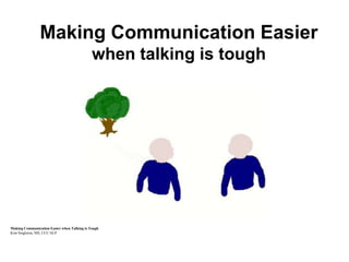 Making Communication Easier
when talking is tough
Making Communication Easier when Talking is Tough
Kim Singleton, MS, CCC-SLP
 