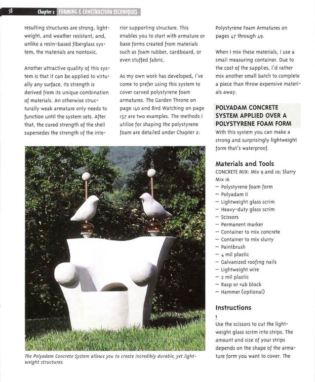 Making concrete garden ornaments