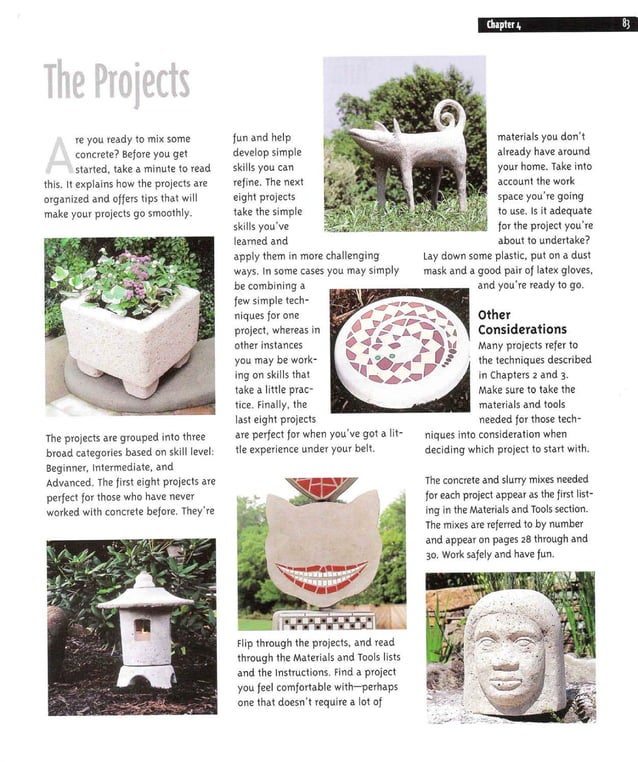 Making concrete garden ornaments