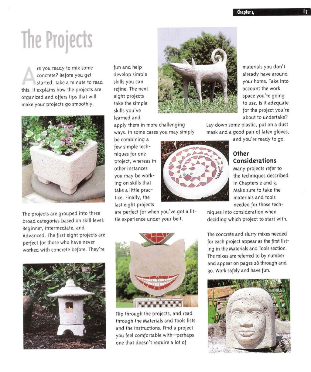 Making concrete garden ornaments