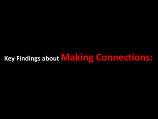 Key Findings about Making   Connections:
 