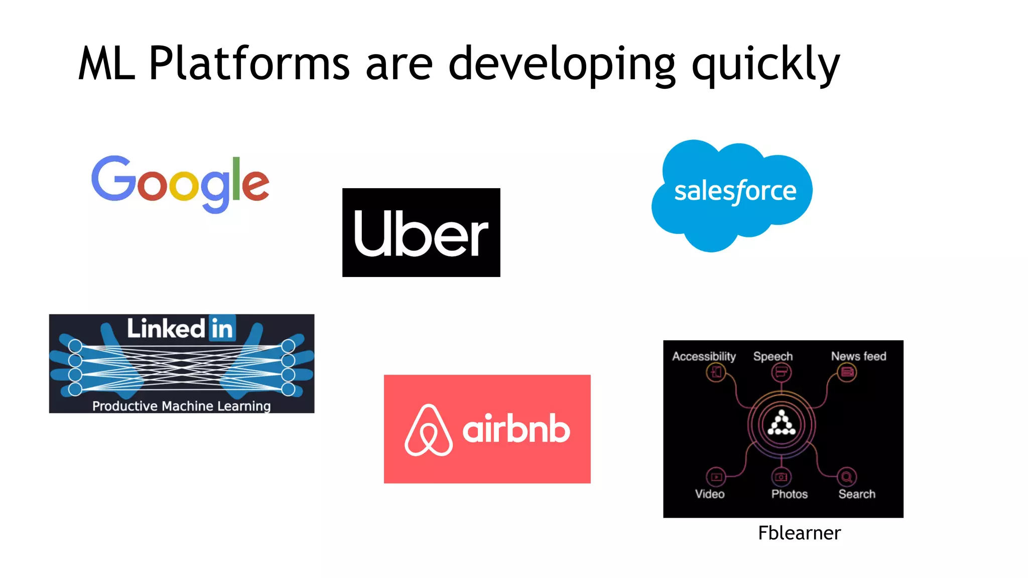 Fblearner ML Platforms are developing quickly 