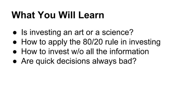 Making Decisions Without All The Facts Making Decisions Without all the Facts | PPT