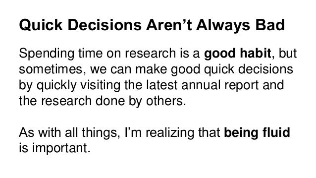 Making Decisions Without All The Facts