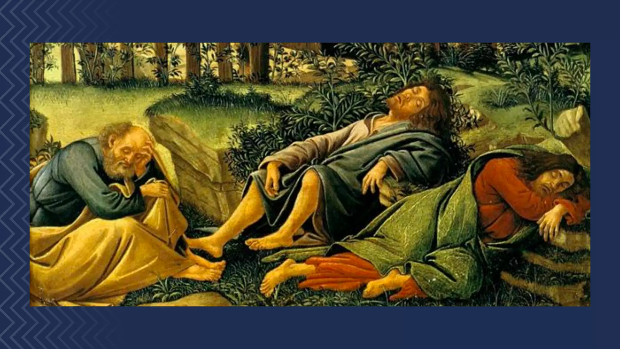 In Gethsemane, Peter,James and John were all
sleeping, but Jesus spoke ﬁrst to Peter, then
all three: (Mark 14:37-38).
 