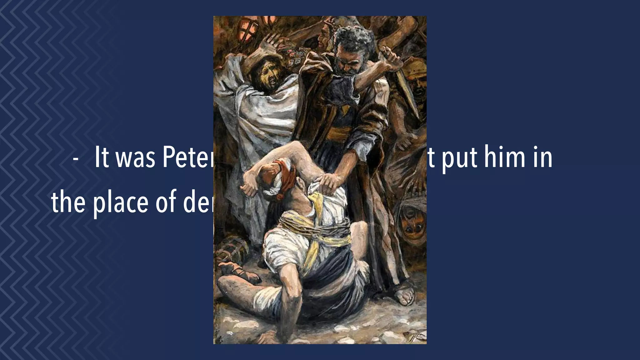 - It was Peter’s love for Jesus that put him in
the place of denial.
 