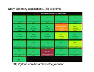 Story: So many applications.. So little time..




   http://github.com/betarelease/cc_monitor
 