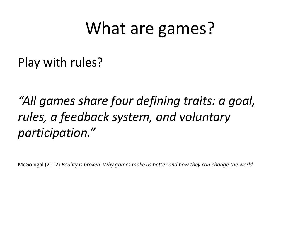 What are games? Play with