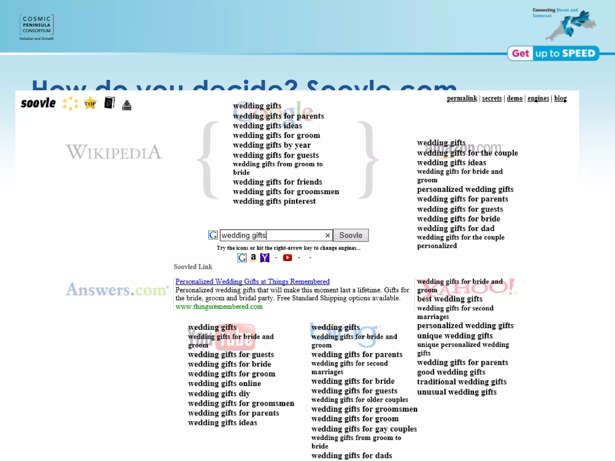 How do you decide? Soovle.com
 
