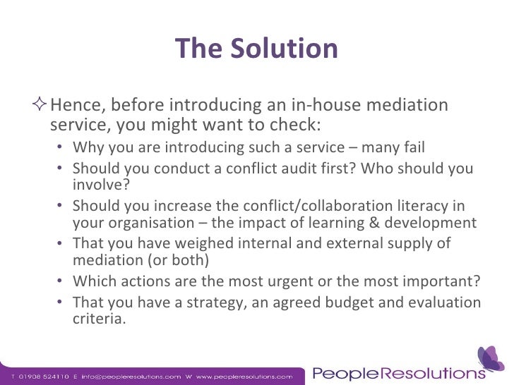 Making In House Mediation Work For You