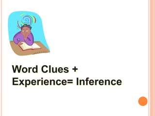 Word Clues +
Experience= Inference
 