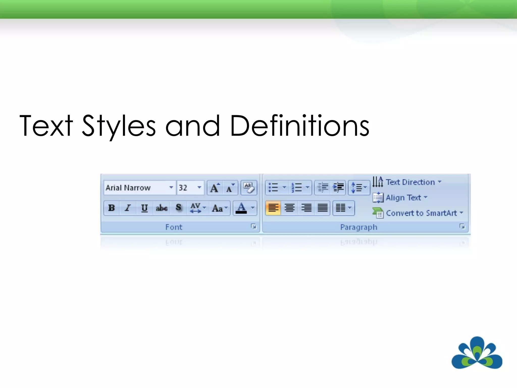 Text Styles and Definitions 