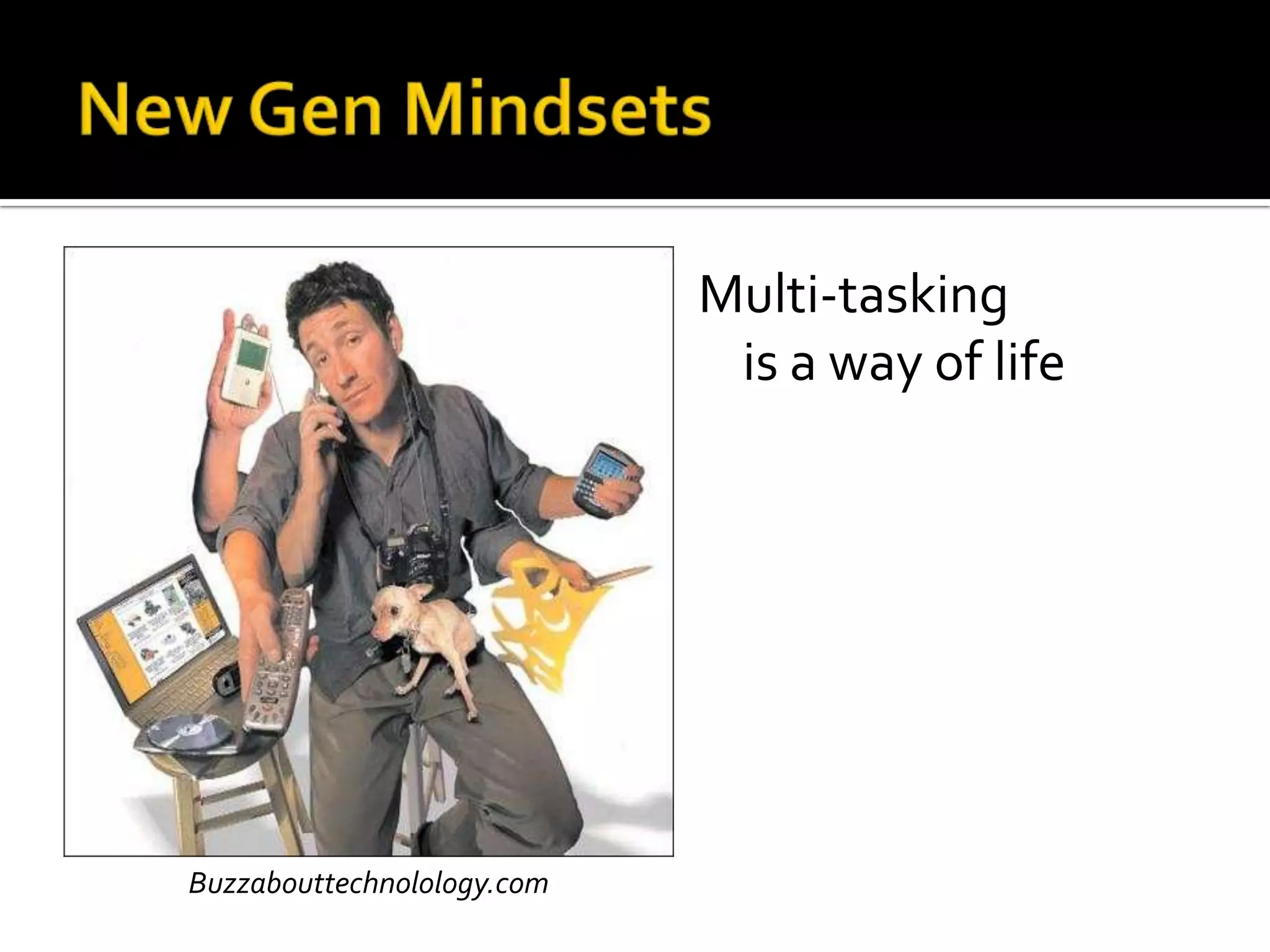 Multi-tasking
is a way of life
Buzzabouttechnolology.com
 