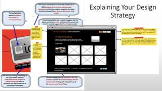 Explaining Your Design
Strategy
 