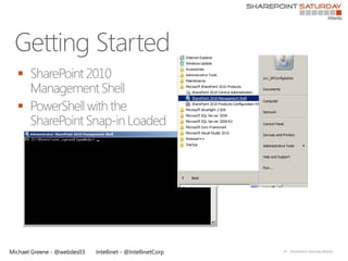 

  




Michael Greene - @webdes03   Intellinet - @IntellinetCorp   14   |SharePoint Saturday Atlanta
 