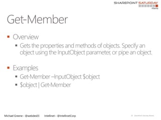 
       


 
       
       



Michael Greene - @webdes03   Intellinet - @IntellinetCorp   20   |SharePoint Saturday Atlanta
 