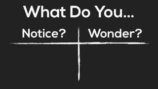 What Do You…
Notice? Wonder?
 