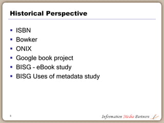 Information Media Partners
Michael Cairns established Information Media Partners in 2006 as a boutique strategy
consulting...