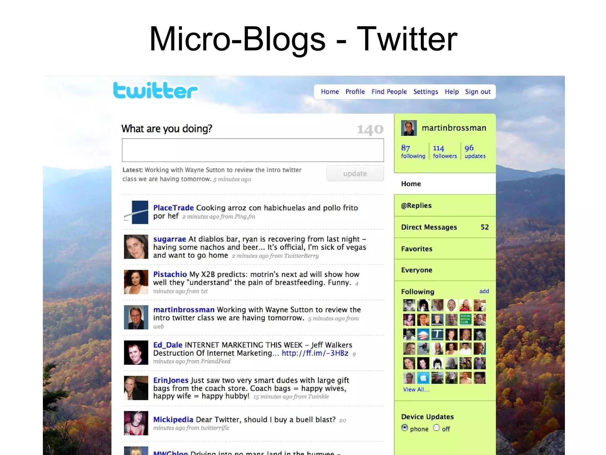 Micro-Blogs - Twitter 