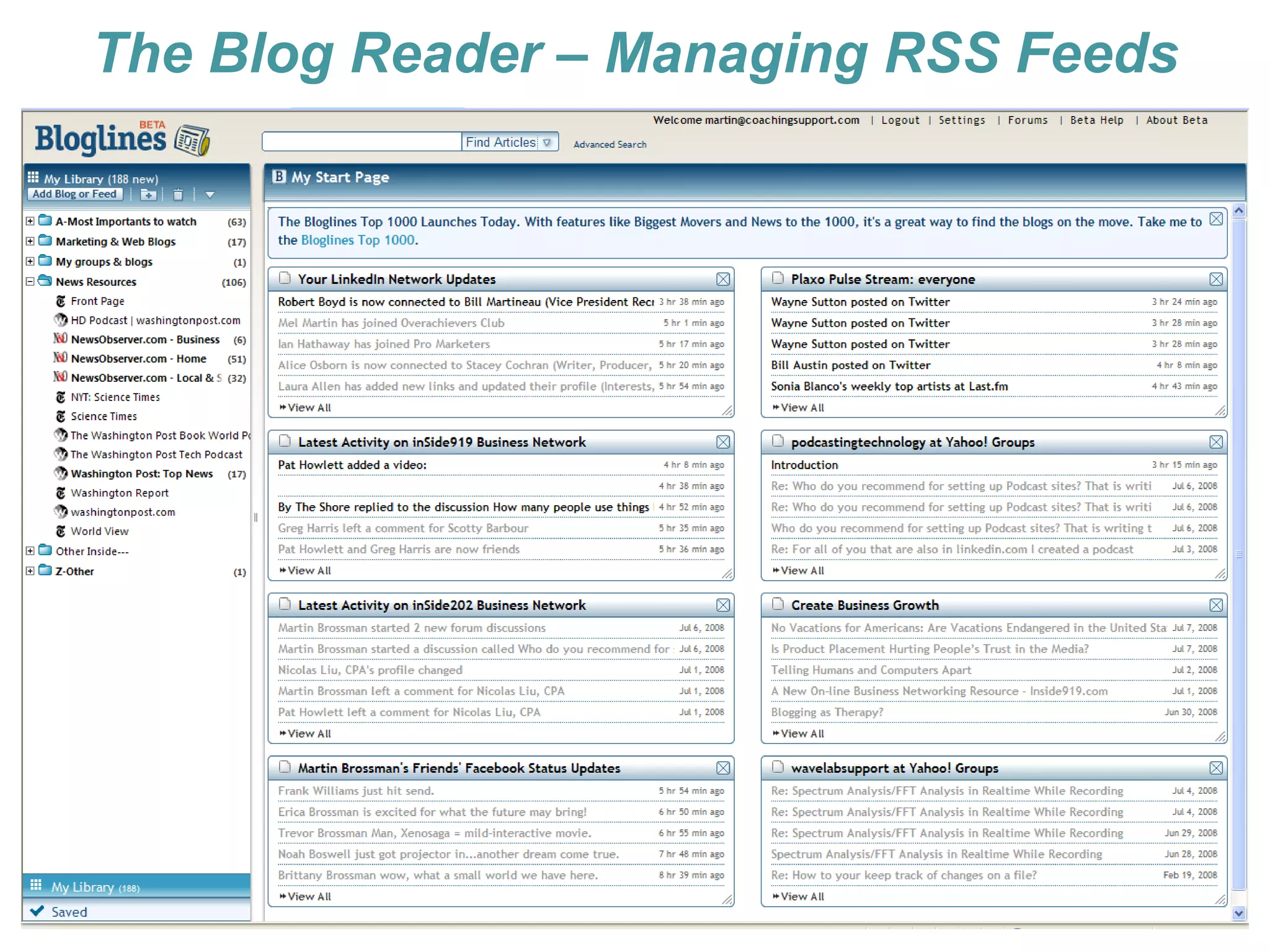 The Blog Reader – Managing RSS Feeds 
