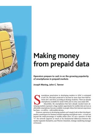 Making Money from Prepaid Mobile Data