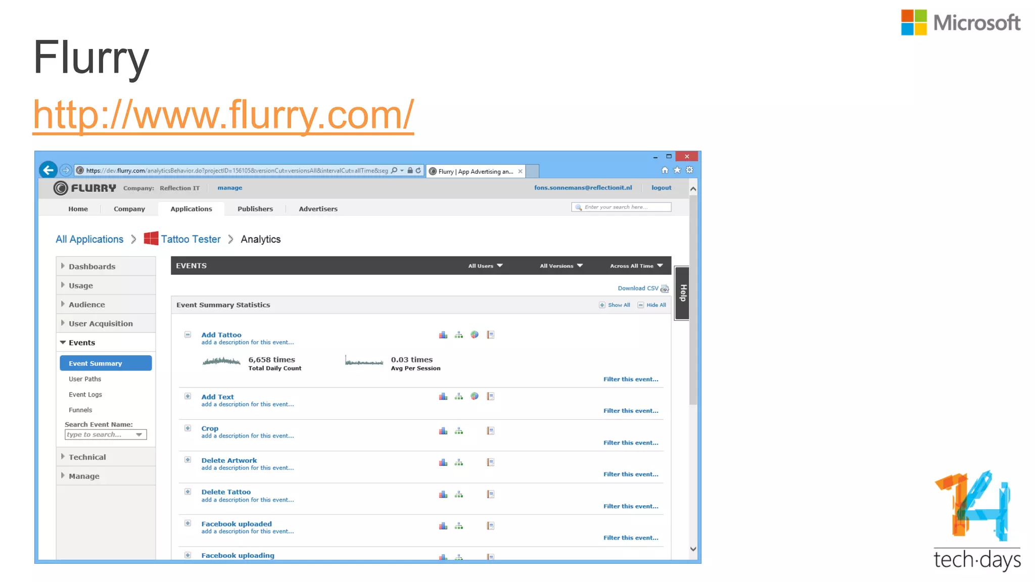 Flurry
http://www.flurry.com/
 