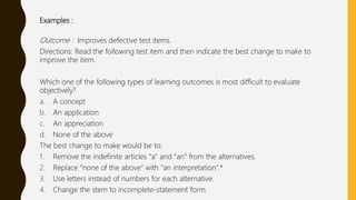 Making multiple choice items | PPTX