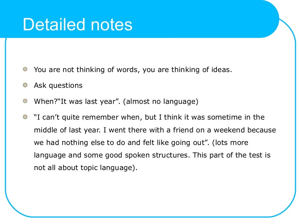 Making notes on cue cards