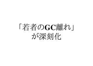 「若者のGC離れ」
  が深刻化
 