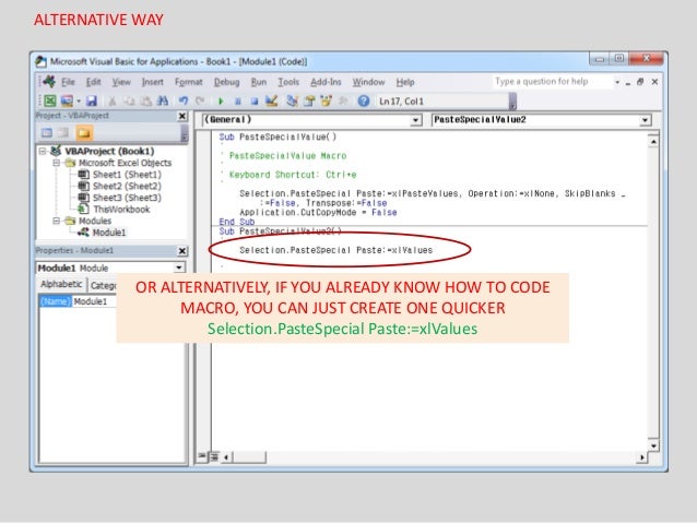 Making One Key Shortcut For Pasting Values