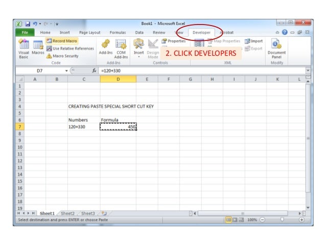 Making One Key Shortcut For Pasting Values