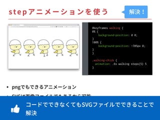 @keyframes walking { 
0% {
background-position: 0 0;
}
100% {
background-position: -705px 0;
}
} 
 
.walking-chick {
animation: .6s walking steps(5) 5
}
Ŏ
 