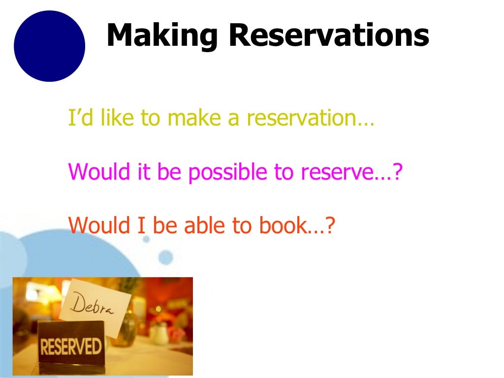 Making hotel reservations