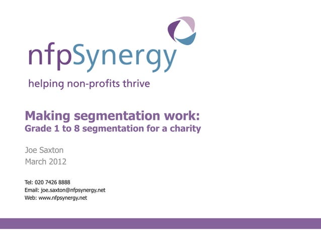 Making segmentation work | PPT