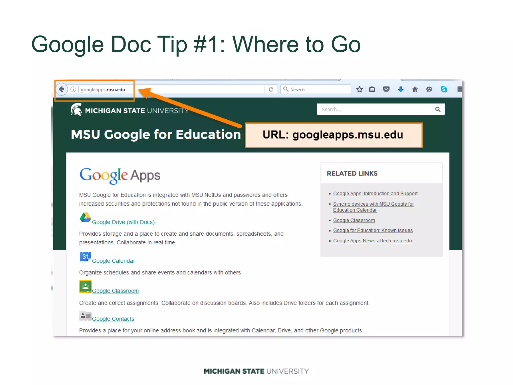 Google Doc Tip #1: Where to Go