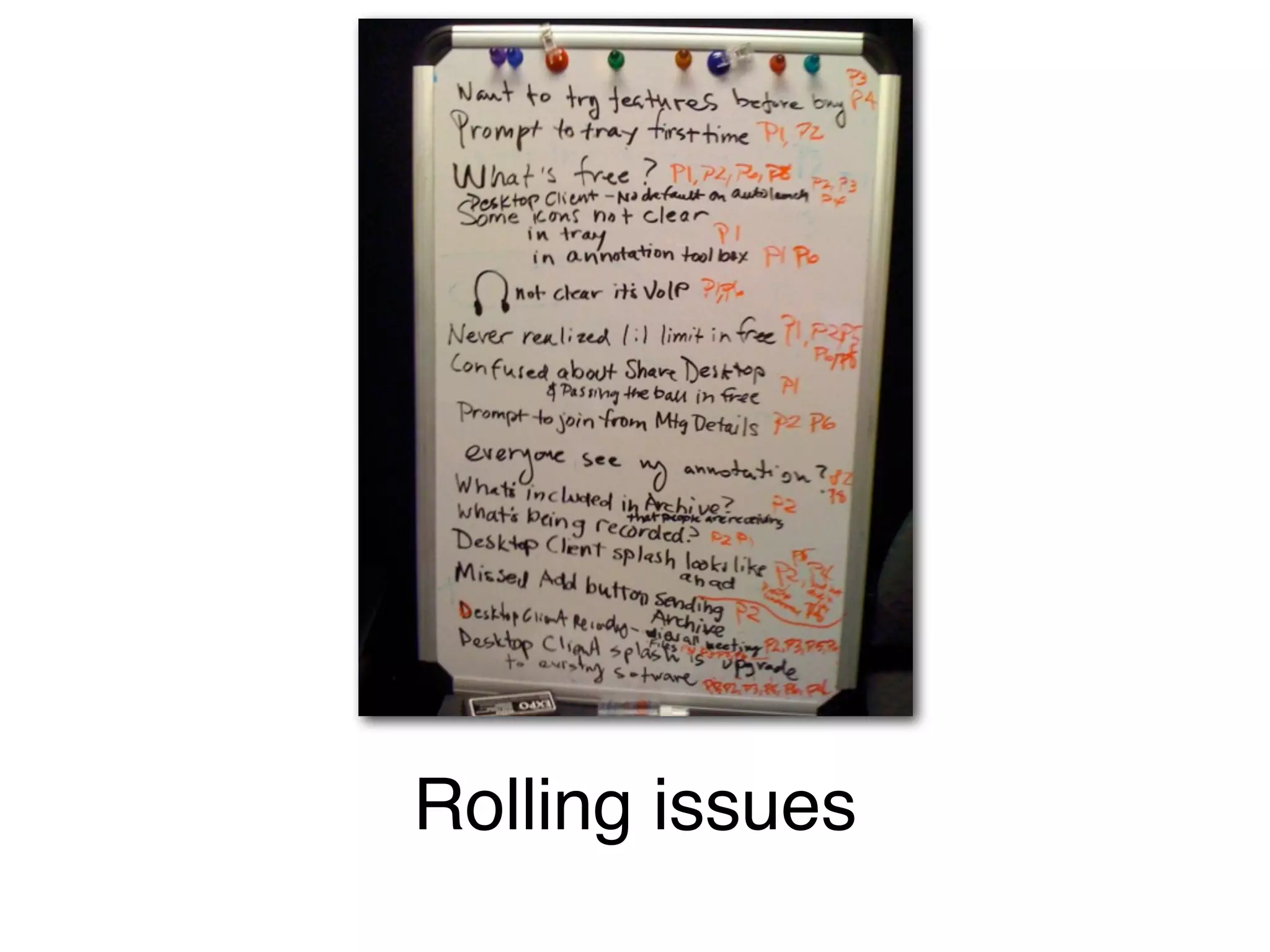 Rolling issues
 