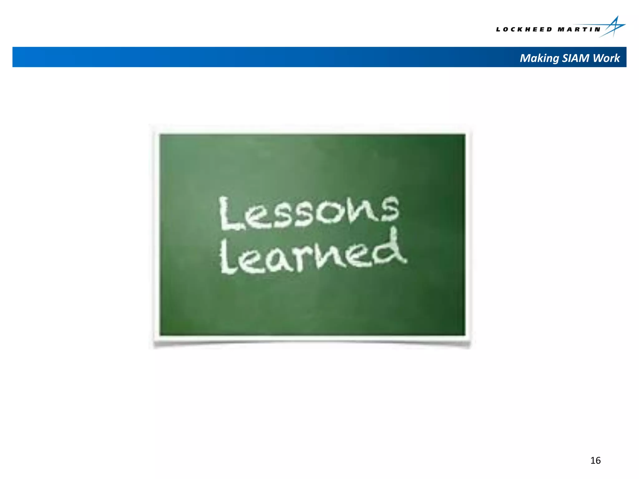 Making SIAM Work

16

 