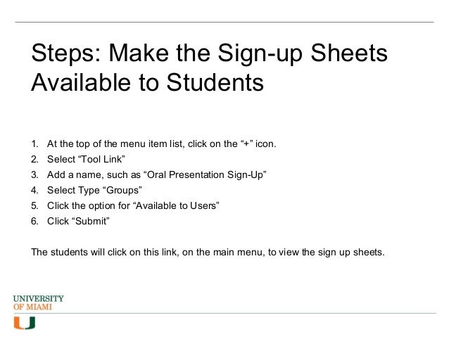 making sign up lists using self enroll groups