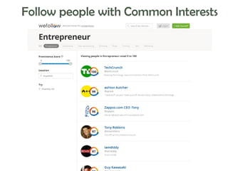 Follow people with Common Interests

 