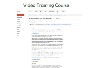 Video Training Course

 