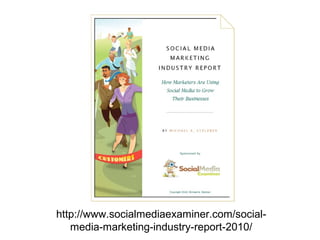 http://www.socialmediaexaminer.com/socialmedia-marketing-industry-report-2010/

 