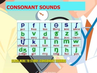 CONSONANT SOUNDS 
by: Mgster. Ramon Guerra 
 