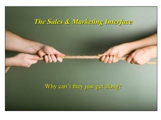 The Sales & Marketing Interface




   Why can’t they just get along?
 