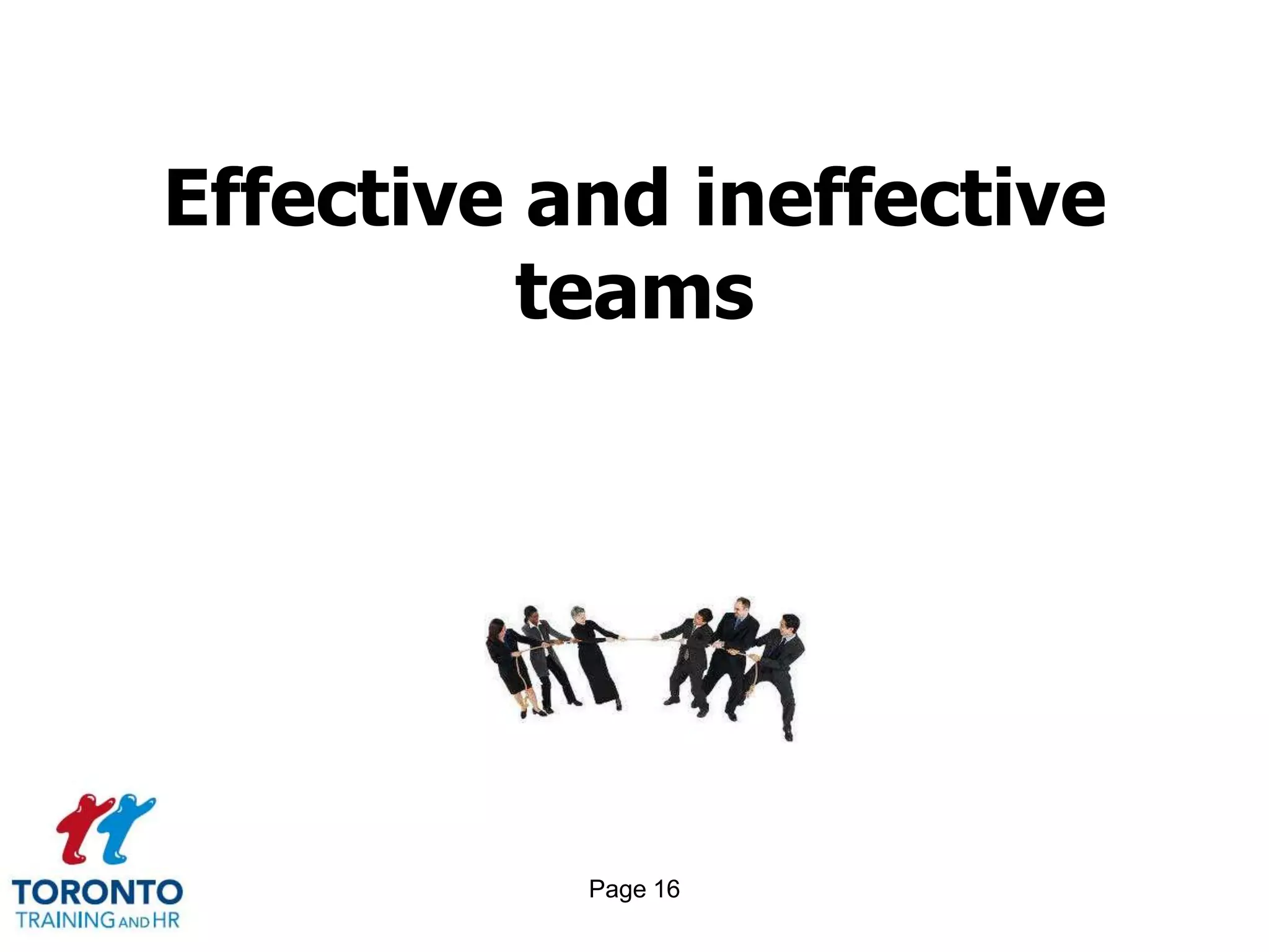 Effective and ineffective
         teams




           Page 16
 